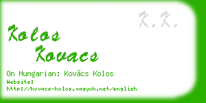 kolos kovacs business card